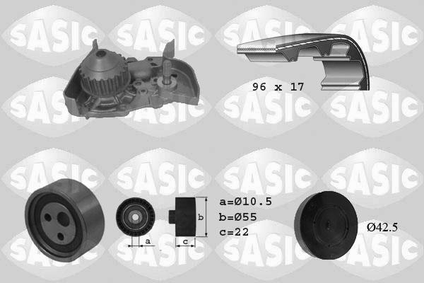 Sasic 3904023 - Водяной насос + комплект зубчатого ремня ГРМ autospares.lv