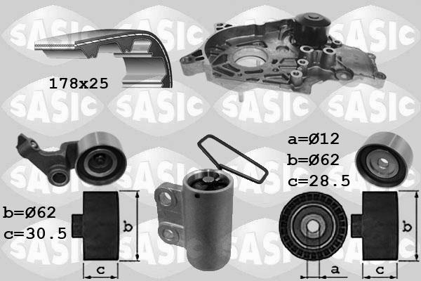 Sasic 3906094 - Водяной насос + комплект зубчатого ремня ГРМ autospares.lv