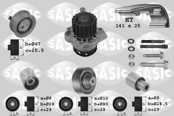 Sasic 3906090 - Водяной насос + комплект зубчатого ремня ГРМ autospares.lv