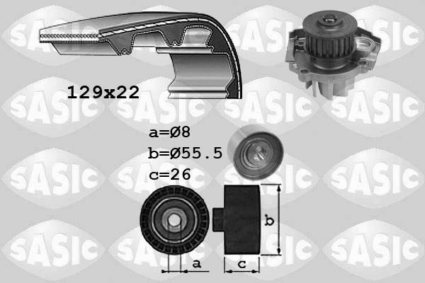 Sasic 3906041 - Водяной насос + комплект зубчатого ремня ГРМ autospares.lv