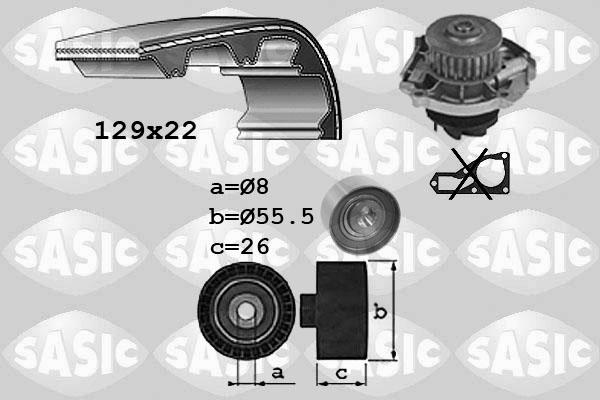 Sasic 3906042 - Водяной насос + комплект зубчатого ремня ГРМ autospares.lv