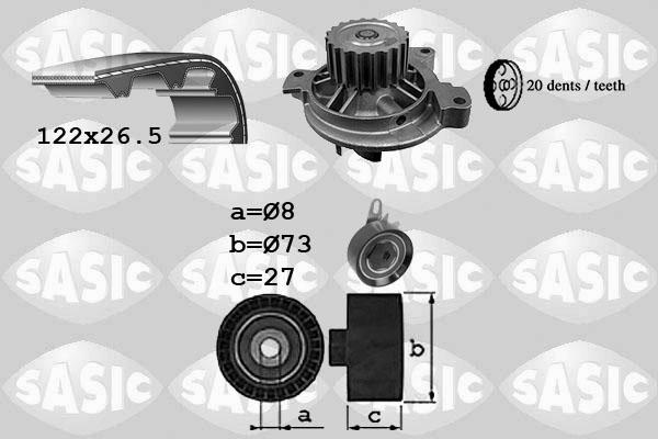 Sasic 3906050 - Водяной насос + комплект зубчатого ремня ГРМ autospares.lv