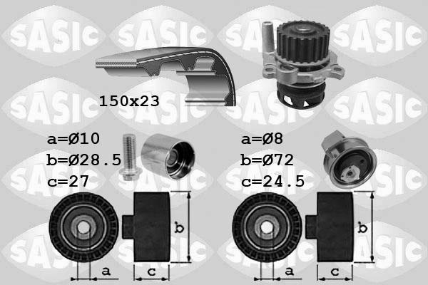 Sasic 3906063 - Водяной насос + комплект зубчатого ремня ГРМ autospares.lv