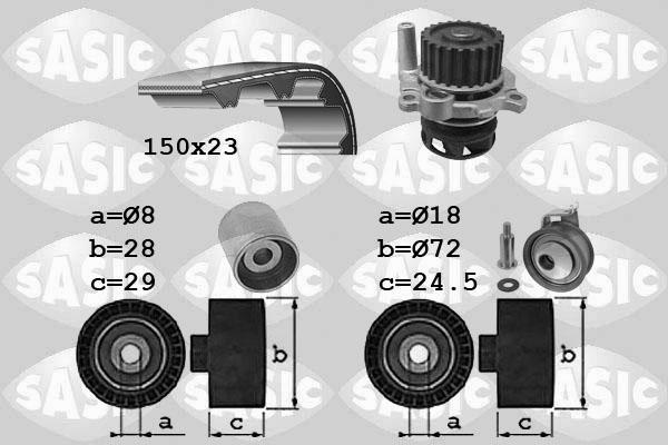 Sasic 3906062 - Водяной насос + комплект зубчатого ремня ГРМ autospares.lv