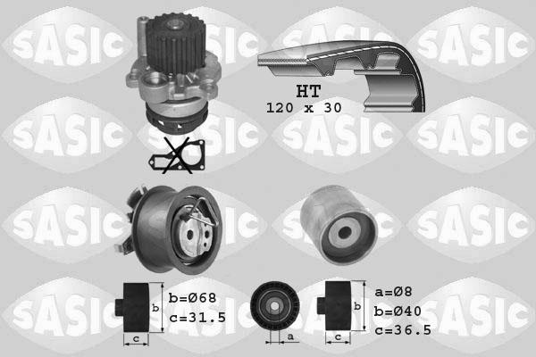 Sasic 3906009 - Водяной насос + комплект зубчатого ремня ГРМ autospares.lv