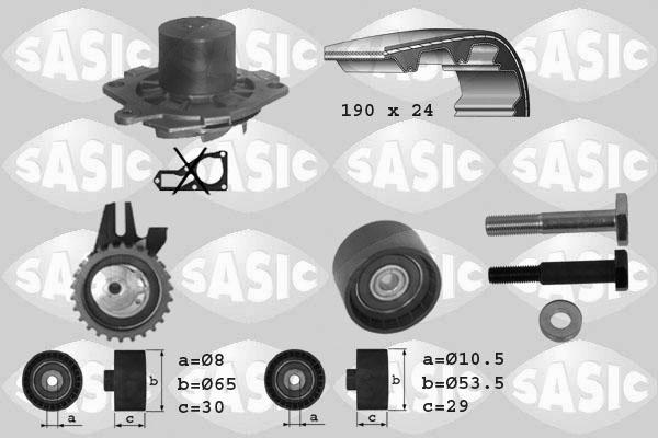 Sasic 3906004 - Водяной насос + комплект зубчатого ремня ГРМ autospares.lv