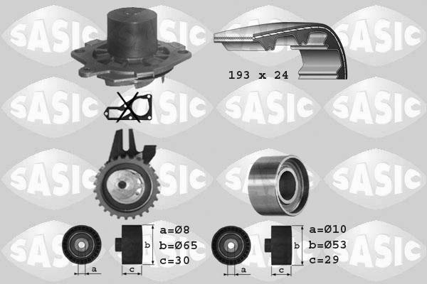Sasic 3906005 - Водяной насос + комплект зубчатого ремня ГРМ autospares.lv