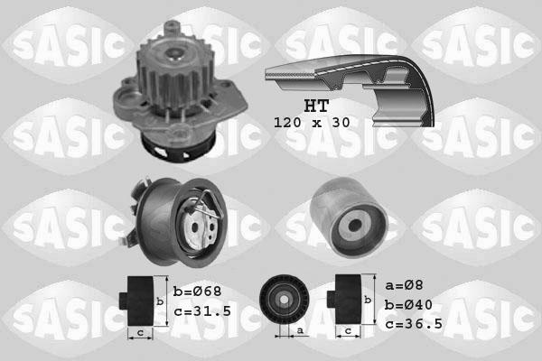 Sasic 3906003 - Водяной насос + комплект зубчатого ремня ГРМ autospares.lv