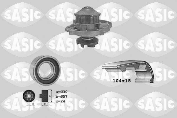 Sasic 3906015 - Водяной насос + комплект зубчатого ремня ГРМ autospares.lv