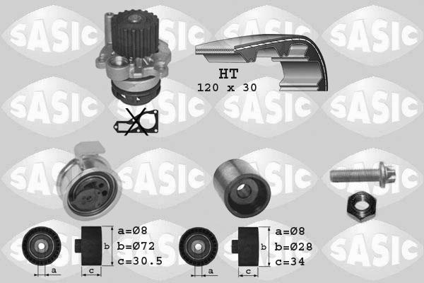 Sasic 3906010 - Водяной насос + комплект зубчатого ремня ГРМ autospares.lv