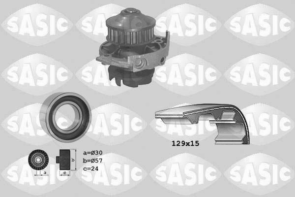 Sasic 3906017 - Водяной насос + комплект зубчатого ремня ГРМ autospares.lv