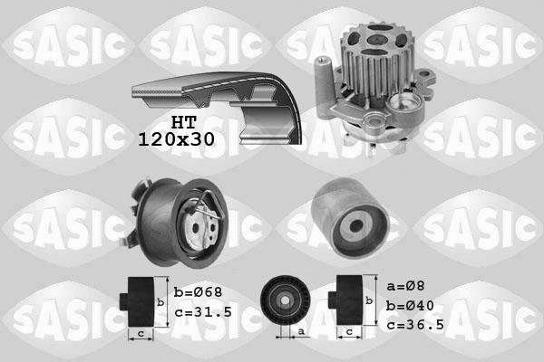 Sasic 3906080 - Водяной насос + комплект зубчатого ремня ГРМ autospares.lv