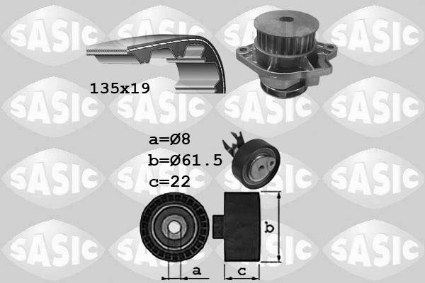 Sasic 3906087 - Водяной насос + комплект зубчатого ремня ГРМ autospares.lv