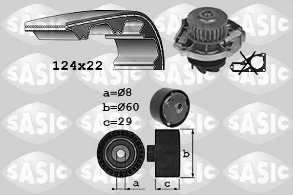 Sasic 3906038 - Водяной насос + комплект зубчатого ремня ГРМ autospares.lv