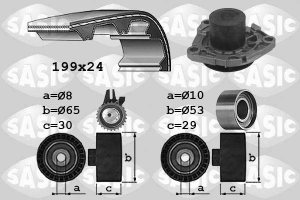 Sasic 3906032 - Водяной насос + комплект зубчатого ремня ГРМ autospares.lv