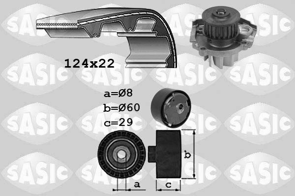 Sasic 3906037 - Водяной насос + комплект зубчатого ремня ГРМ autospares.lv