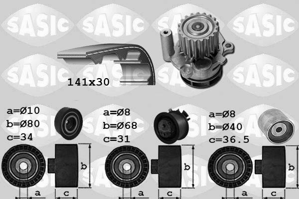 Sasic 3906029 - Водяной насос + комплект зубчатого ремня ГРМ autospares.lv