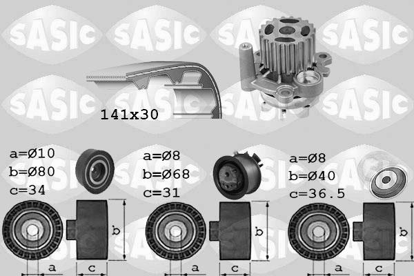 Sasic 3906028 - Водяной насос + комплект зубчатого ремня ГРМ autospares.lv