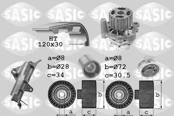 Sasic 3906022 - Водяной насос + комплект зубчатого ремня ГРМ autospares.lv