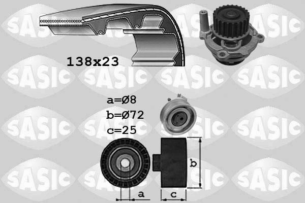 Sasic 3906070 - Водяной насос + комплект зубчатого ремня ГРМ autospares.lv