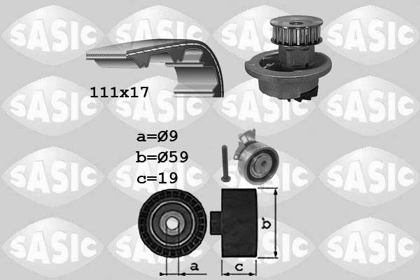 Sasic 3906071 - Водяной насос + комплект зубчатого ремня ГРМ autospares.lv