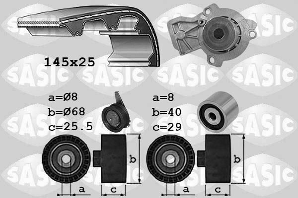 Sasic 3906110 - Водяной насос + комплект зубчатого ремня ГРМ autospares.lv