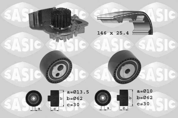 Sasic 3900008 - Водяной насос + комплект зубчатого ремня ГРМ autospares.lv