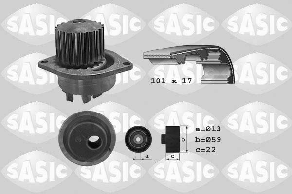 Sasic 3900019 - Водяной насос + комплект зубчатого ремня ГРМ autospares.lv