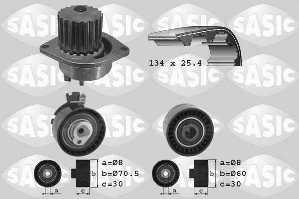 Sasic 3900015 - Водяной насос + комплект зубчатого ремня ГРМ autospares.lv