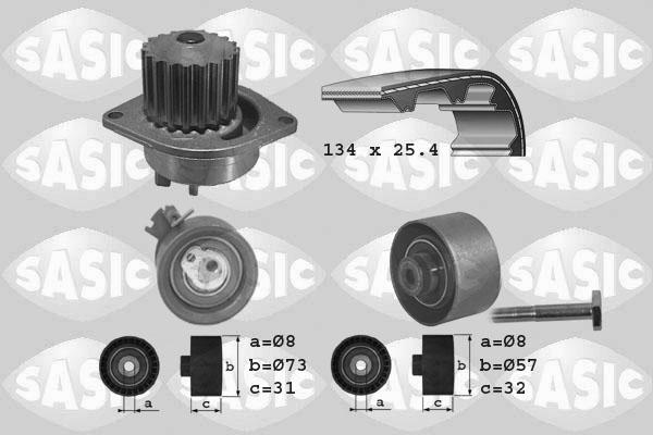 Sasic 3900016 - Водяной насос + комплект зубчатого ремня ГРМ autospares.lv