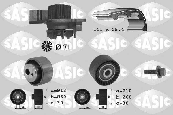 Sasic 3900012 - Водяной насос + комплект зубчатого ремня ГРМ autospares.lv