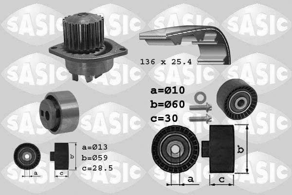 Sasic 3900017 - Водяной насос + комплект зубчатого ремня ГРМ autospares.lv