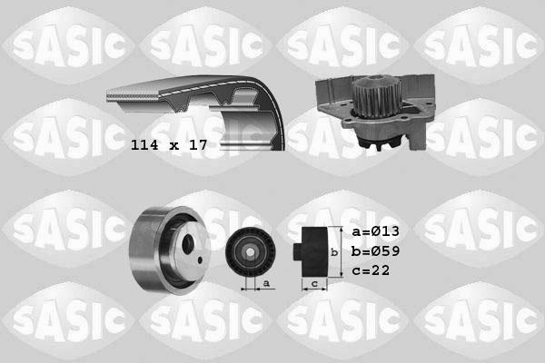 Sasic 3900036 - Водяной насос + комплект зубчатого ремня ГРМ autospares.lv