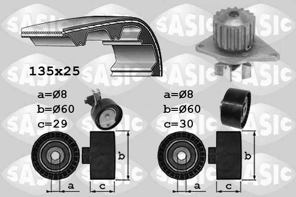 Sasic 3900032 - Водяной насос + комплект зубчатого ремня ГРМ autospares.lv