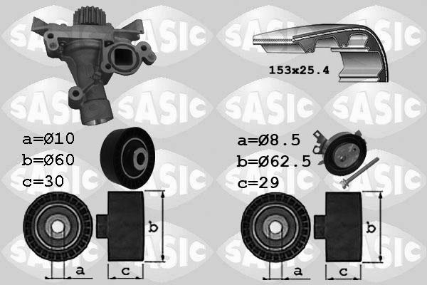 Sasic 3900029 - Водяной насос + комплект зубчатого ремня ГРМ autospares.lv