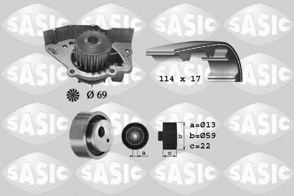 Sasic 3900024 - Водяной насос + комплект зубчатого ремня ГРМ autospares.lv