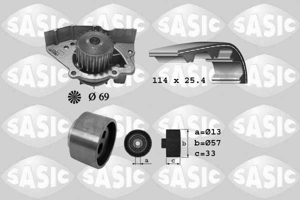 Sasic 3900023 - Водяной насос + комплект зубчатого ремня ГРМ autospares.lv