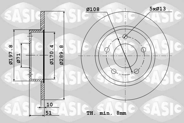 Sasic 2464V74J - Тормозной диск autospares.lv