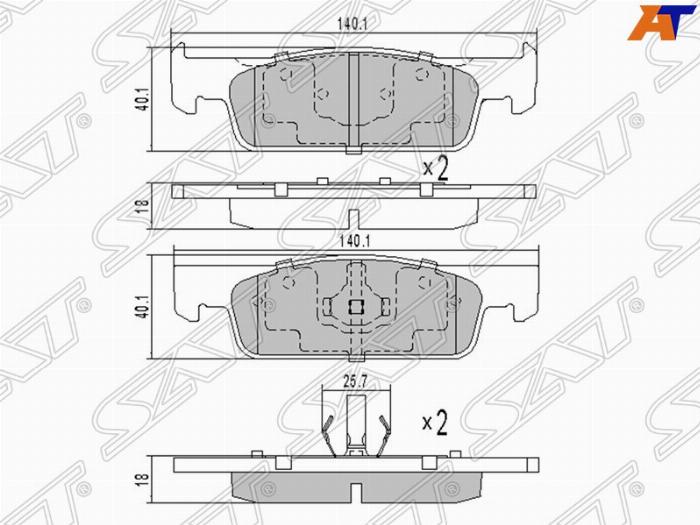 SAT ST410602581R - Тормозные колодки, дисковые, комплект autospares.lv