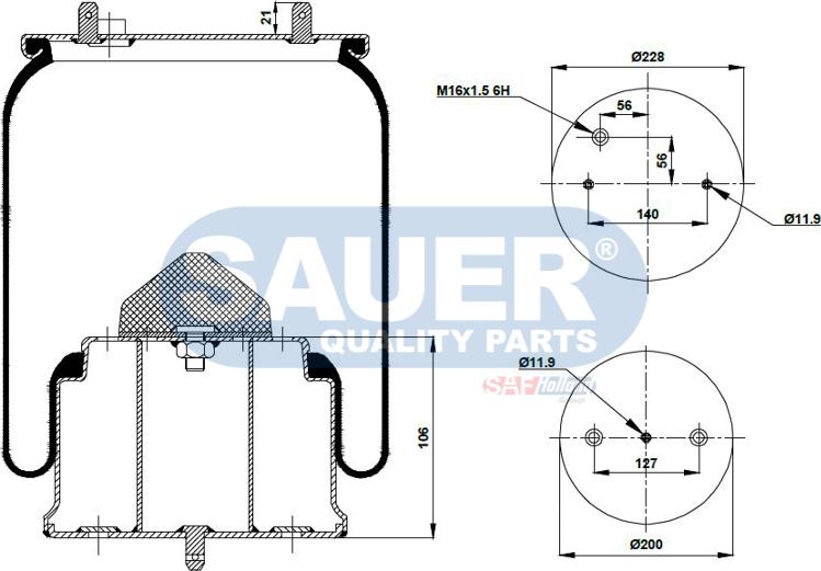 SAUER S2290307301 - Кожух пневматической рессоры autospares.lv