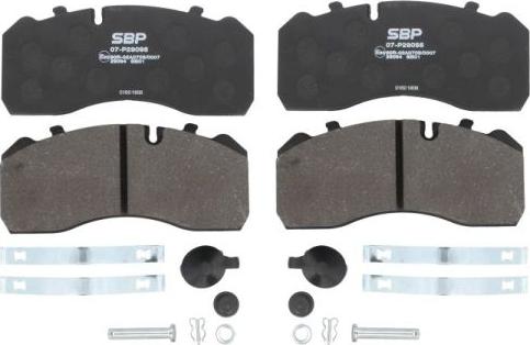 SBP 07-P29095 - Тормозные колодки, дисковые, комплект autospares.lv