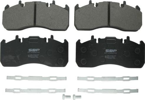 SBP 07-P29173 - Тормозные колодки, дисковые, комплект autospares.lv
