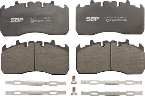 SBP 07-P29211 - Тормозные колодки, дисковые, комплект autospares.lv