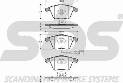 SBS 15012247110 - Тормозные колодки, дисковые, комплект autospares.lv