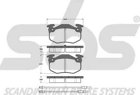 SBS 1501221918 - Тормозные колодки, дисковые, комплект autospares.lv