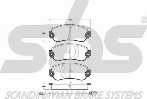 SBS 1501221814 - Тормозные колодки, дисковые, комплект autospares.lv