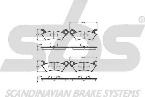 SBS 1501223207 - Тормозные колодки, дисковые, комплект autospares.lv