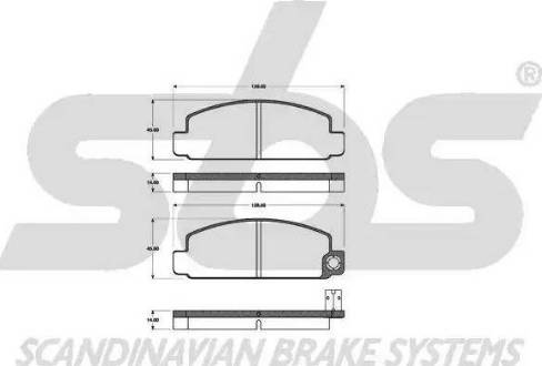 SBS 1501223228 - Тормозные колодки, дисковые, комплект autospares.lv