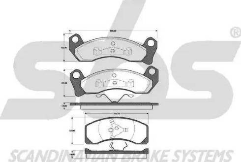 SBS 1501222523 - Тормозные колодки, дисковые, комплект autospares.lv