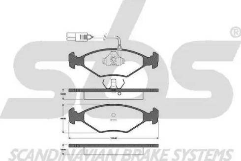 SBS 1501222330 - Тормозные колодки, дисковые, комплект autospares.lv